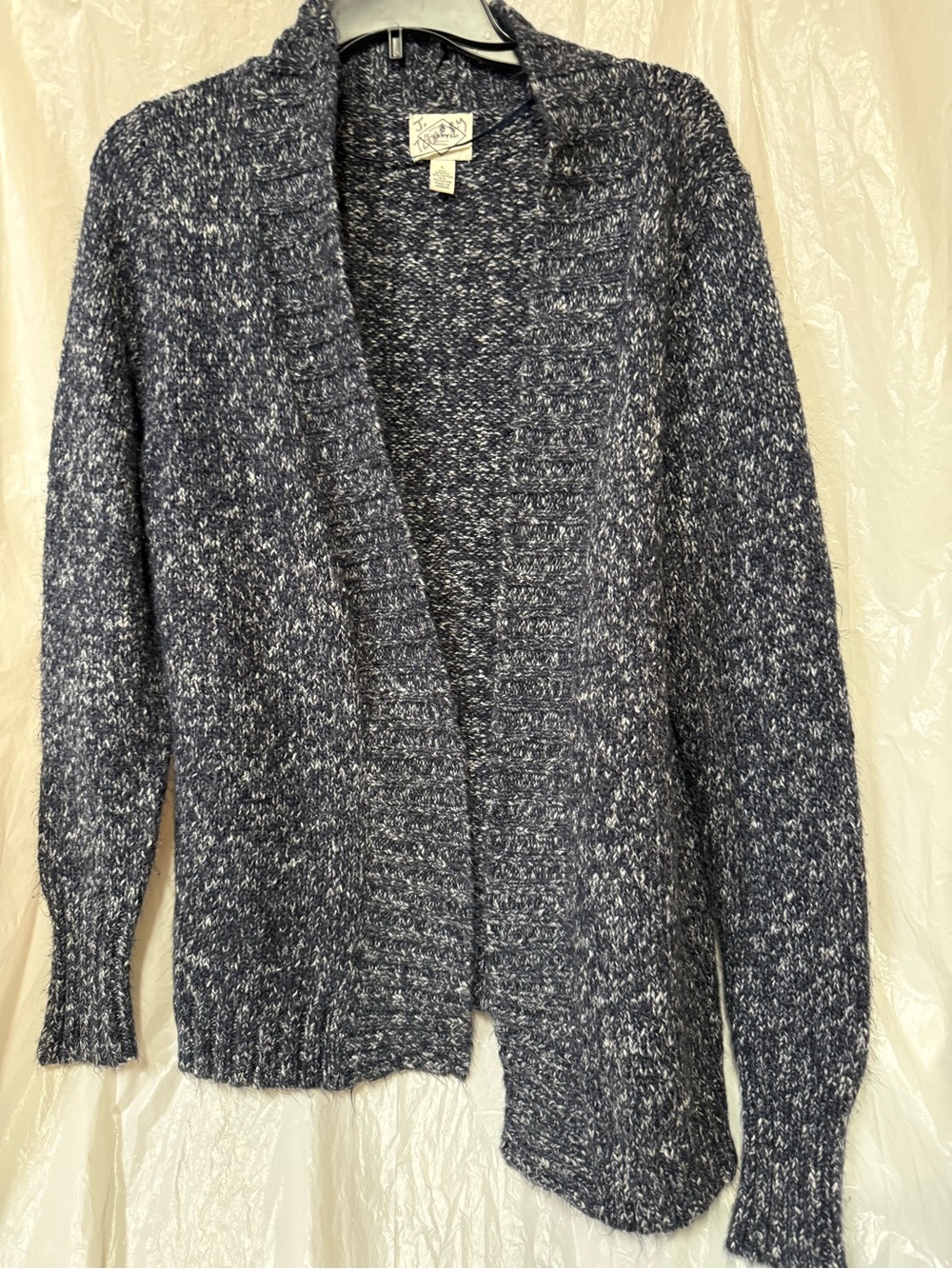 St. John's Bay Navy Marled Open-Front Sweater Cardigan size large